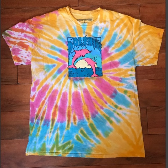 Pink dolphin tie dye shirt Clearance